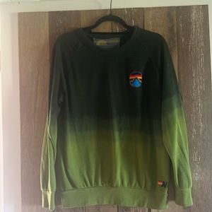 Aviator Nation Emerald Green Fade sweatshirt with Mountain Patch handsewn